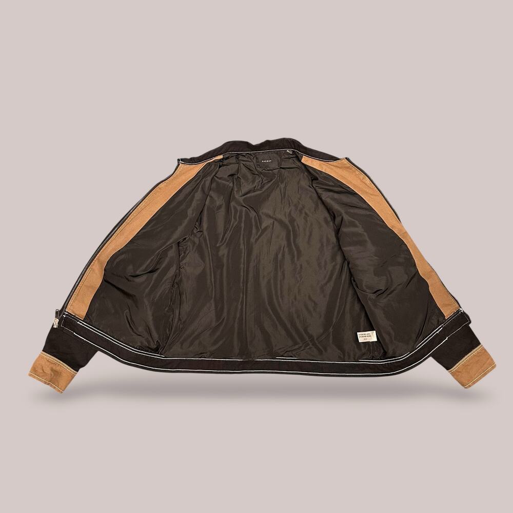 PacSun Brown/Black Contrast Stitch Canvas Zip Jacket - Men’s Size Large - Picture 5 of 7